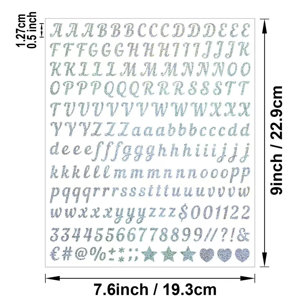 Alfabetisk og numerisk dekorativt sandstensmærkat