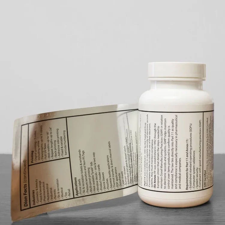 Nutraceutical and Supplement mabels